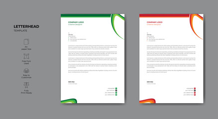 Modern company letterhead template design.