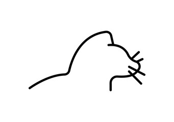 Simple cat drawing icon set. A modern line art portrait of a cat isolated on white background. Tech line art vector illustration. Home pet veterinary. Editable line set.