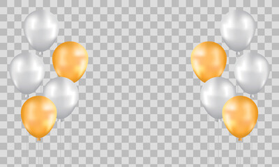 Happy Birthday balloons White celebration transparent background