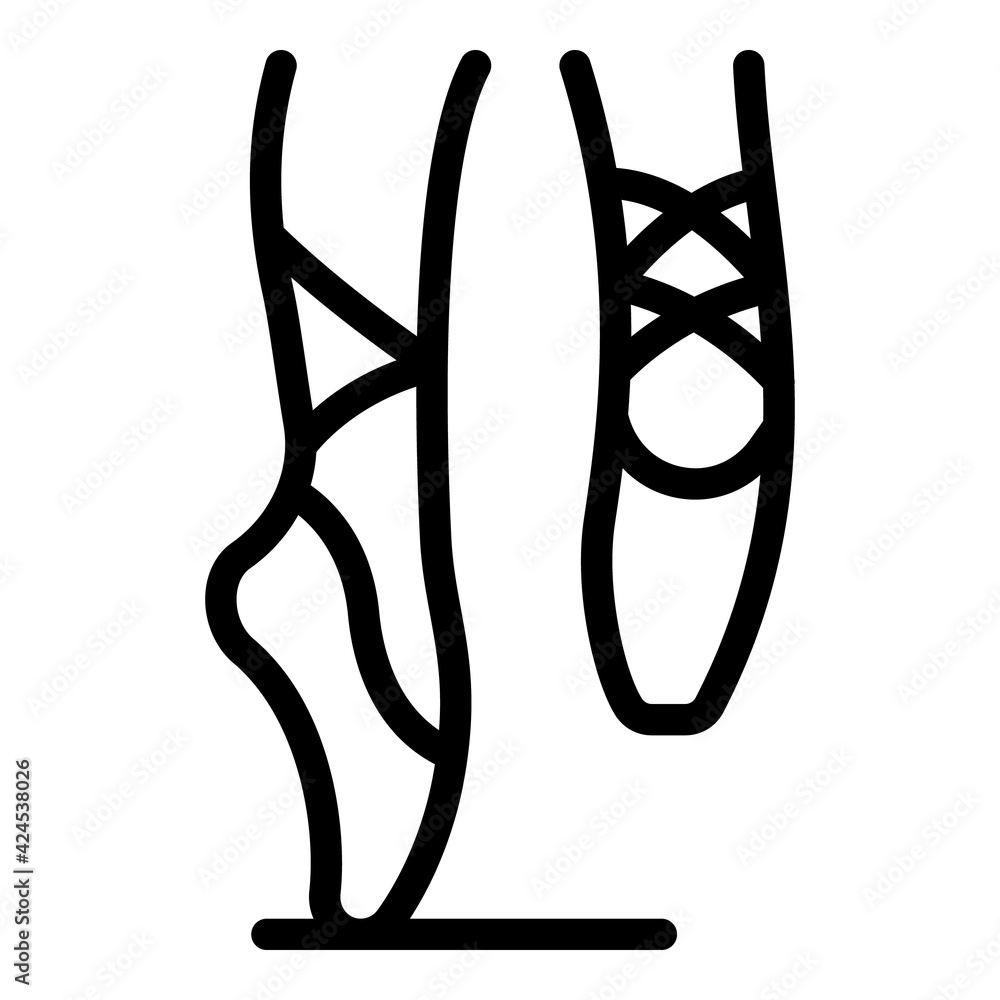 Poster pointe shoes icon. outline pointe shoes vector icon for web design isolated on white background