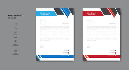 Clean and modern corporate letterhead template.