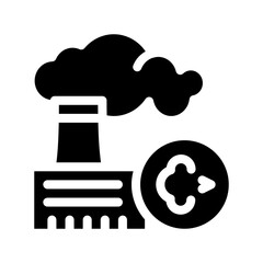 allergy on factory smog glyph icon vector. allergy on factory smog sign. isolated symbol illustration