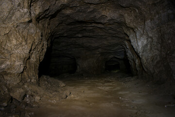 Obraz premium Abandoned gypsum mine in Donetsk region, Ukraine