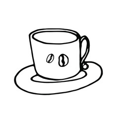 Hand drawn cup of coffee.Morning.Vector doodle illustration.
