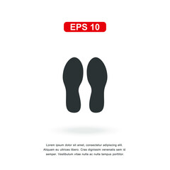 web icon footprints sign isolated on white background. Simple vector illustration.