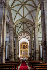 Fototapeta na wymiar Catholic cathedral in the historic center of Miranda do Douro, Portugal