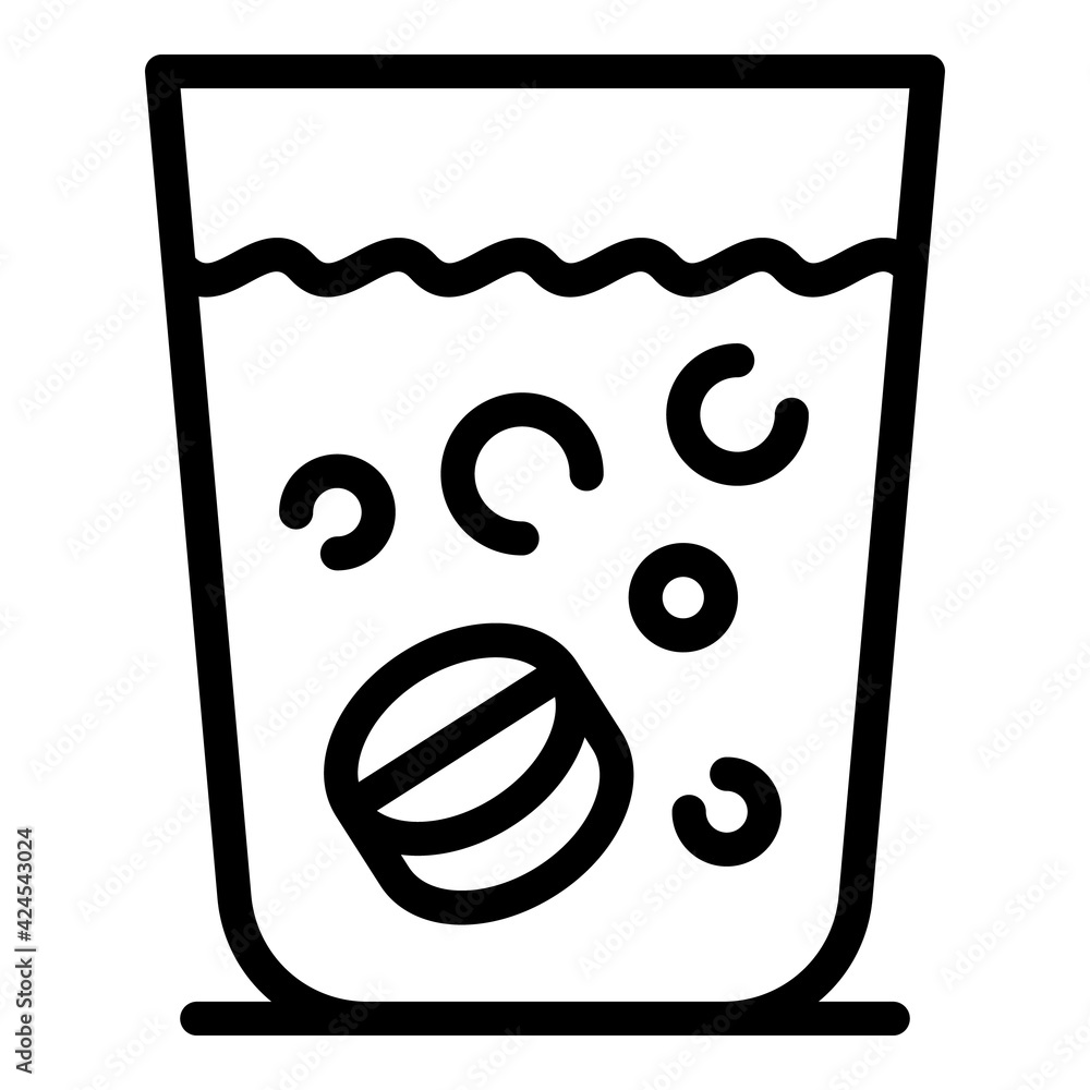Poster Dissolve tablet icon. Outline dissolve tablet vector icon for web design isolated on white background
