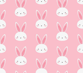 Cute Bunny Pattern, Easter Bunny Pattern, Bunny Background, Happy Easter Background, Rabbit Pattern, April Holiday, Cute Animal Pattern, Wild Animal Icon, Vector Background