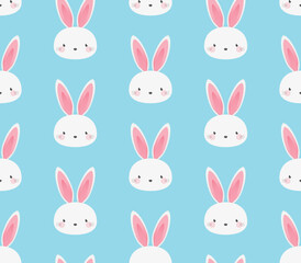 Cute Bunny Pattern, Easter Bunny Pattern, Bunny Background, Happy Easter Background, Rabbit Pattern, April Holiday, Cute Animal Pattern, Wild Animal Icon, Vector Background