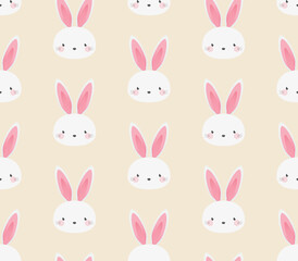 Cute Bunny Pattern, Easter Bunny Pattern, Bunny Background, Happy Easter Background, Rabbit Pattern, April Holiday, Cute Animal Pattern, Wild Animal Icon, Vector Background