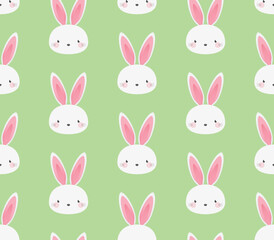 Cute Bunny Pattern, Easter Bunny Pattern, Bunny Background, Happy Easter Background, Rabbit Pattern, April Holiday, Cute Animal Pattern, Wild Animal Icon, Vector Background