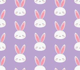 Cute Bunny Pattern, Easter Bunny Pattern, Bunny Background, Happy Easter Background, Rabbit Pattern, April Holiday, Cute Animal Pattern, Wild Animal Icon, Vector Background