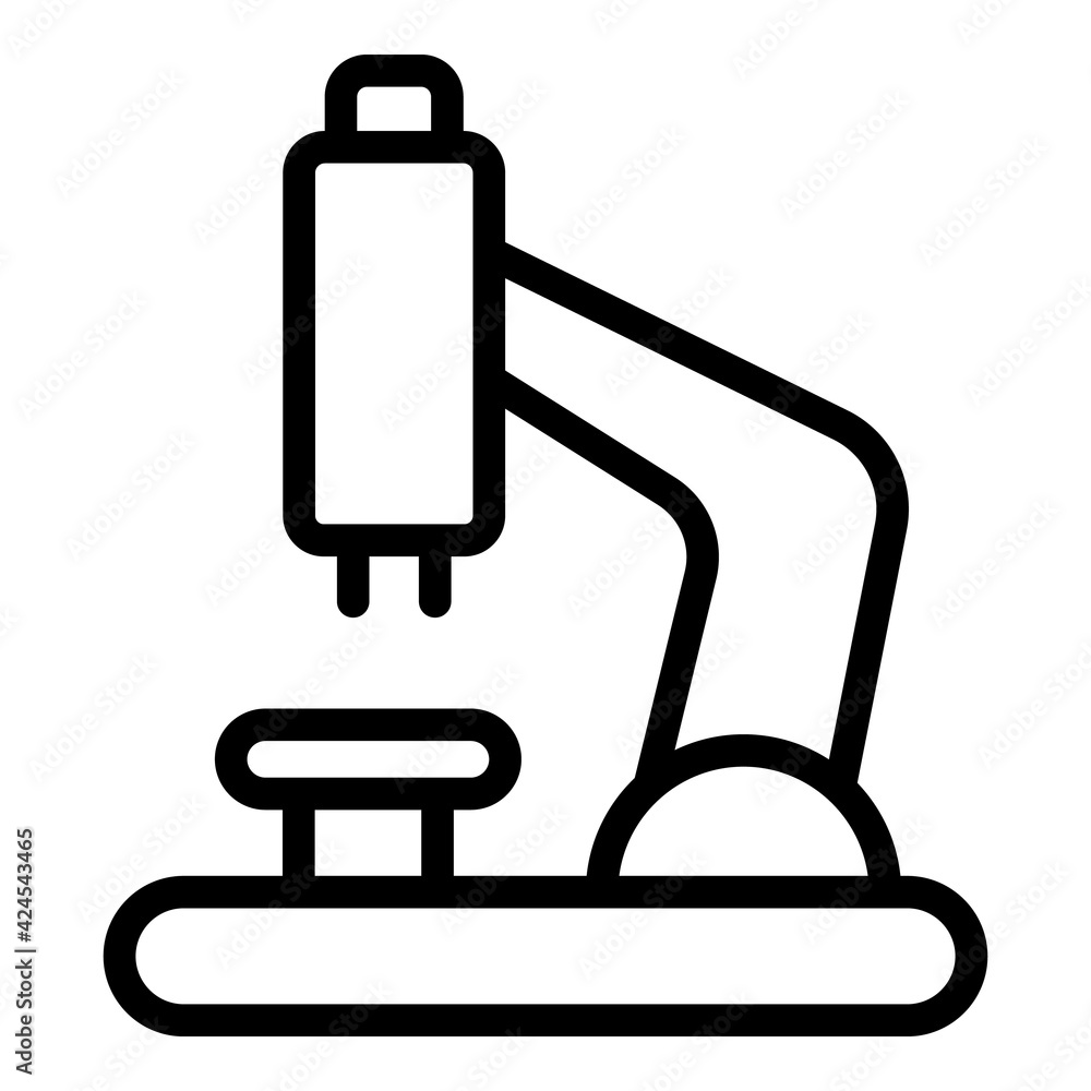 Poster microscope research icon. outline microscope research vector icon for web design isolated on white b
