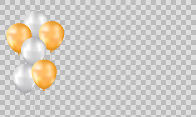 Happy Birthday balloons White celebration transparent background