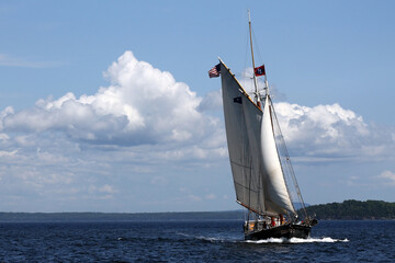 a schooner under sail