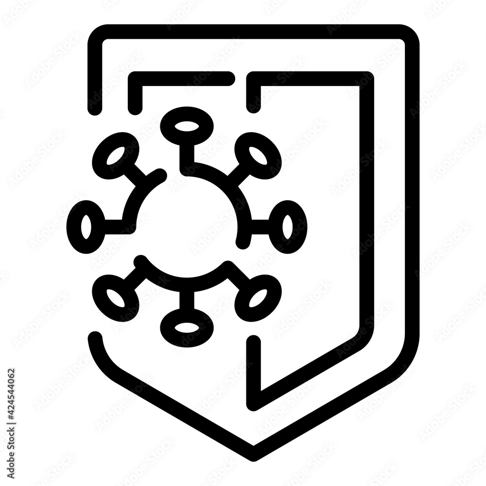 Poster shield immune icon. outline shield immune vector icon for web design isolated on white background