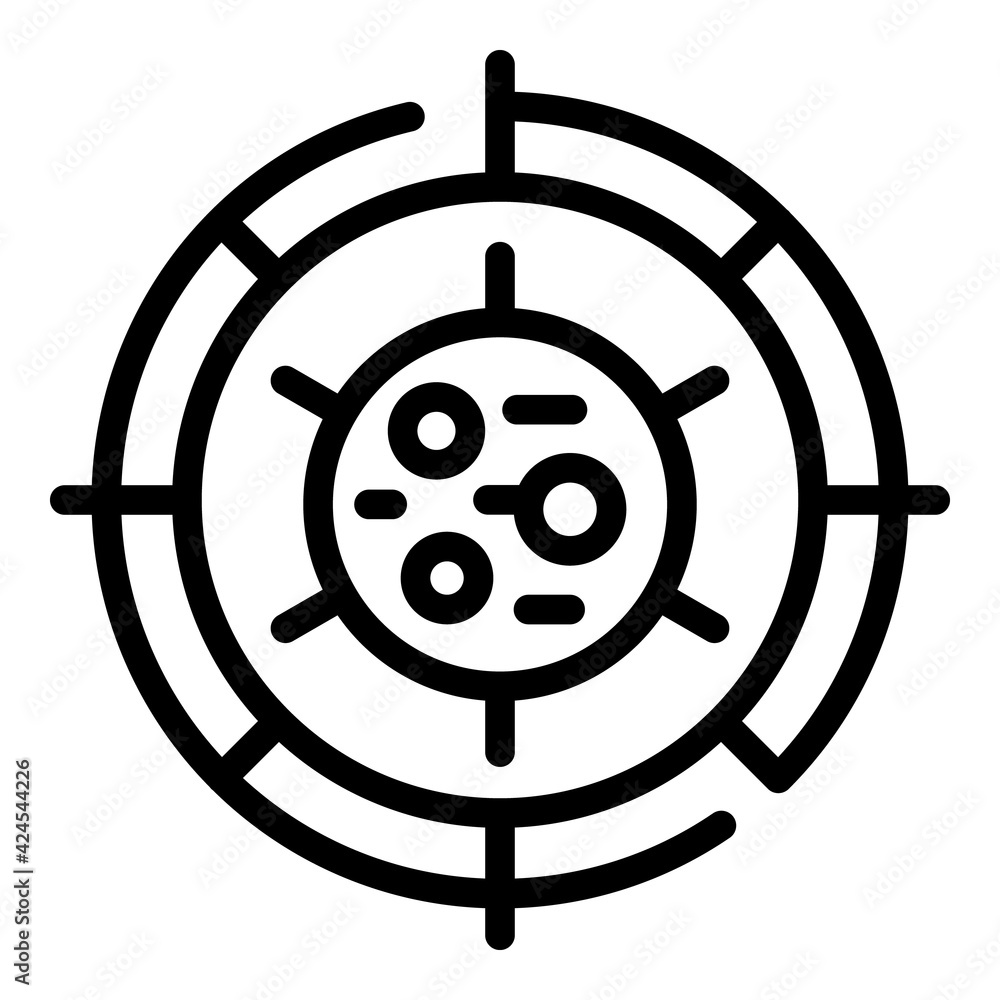 Poster virus target icon. outline virus target vector icon for web design isolated on white background