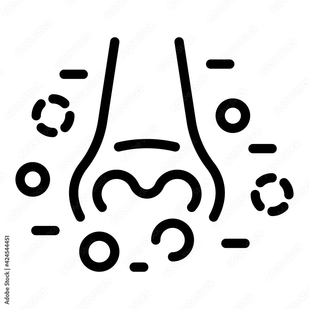 Poster nose viruses icon. outline nose viruses vector icon for web design isolated on white background