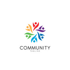 Colorful Community Concept Logo Symbol Design Template Flat Style Vector
