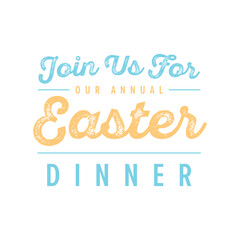 Join Us For Easter Dinner, Easter Dinner Invitation, Trendy Easter Banner, Easter Church Service, Online Church Service, Vector Illustration Background