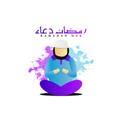 Illustration ramadan prayer islamic man cartoon design