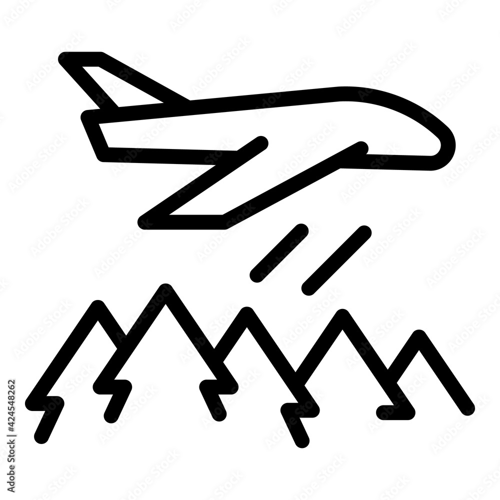 Aufkleber plane firefighter icon. outline plane firefighter vector icon for web design isolated on white backg