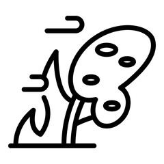 Burn forest icon. Outline burn forest vector icon for web design isolated on white background