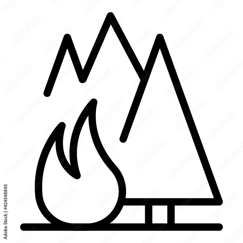 Aufkleber flammable forest icon. outline flammable forest vector icon for web design isolated on white backgro