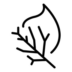 Leaf fire icon. Outline leaf fire vector icon for web design isolated on white background