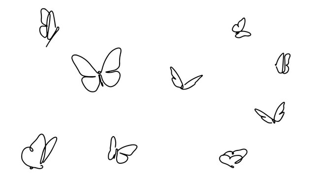 Vector isolated tiny one line butterfly drawing. Simple minimal butterfly  line tattoo icon logotype Stock Vector | Adobe Stock