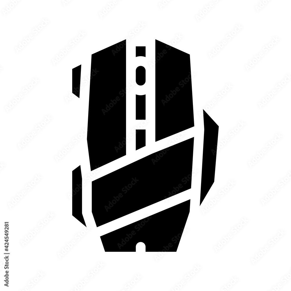 Poster mouse computer device glyph icon vector. mouse computer device sign. isolated symbol illustration