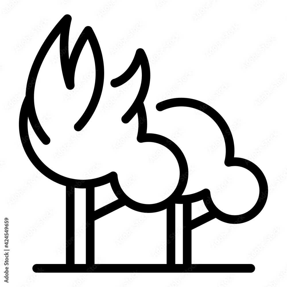 Poster dry tree burning icon. outline dry tree burning vector icon for web design isolated on white backgro