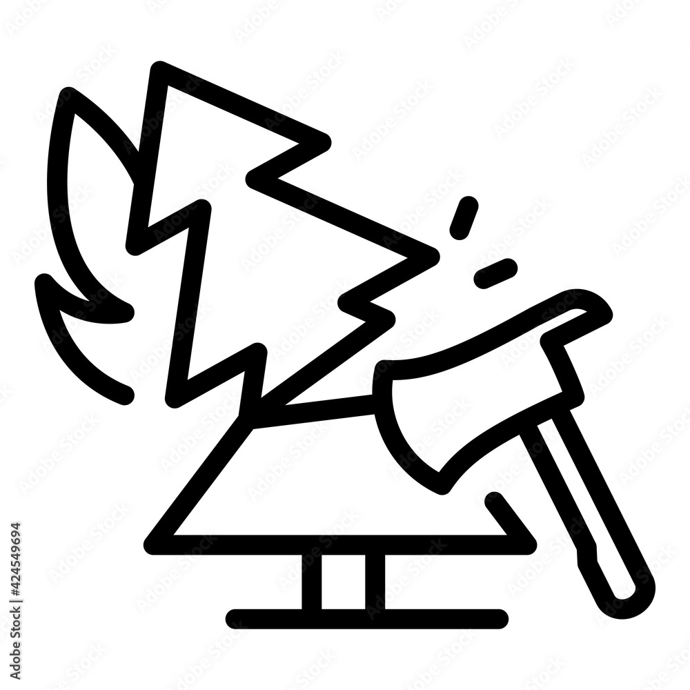 Poster deforestation icon. outline deforestation vector icon for web design isolated on white background