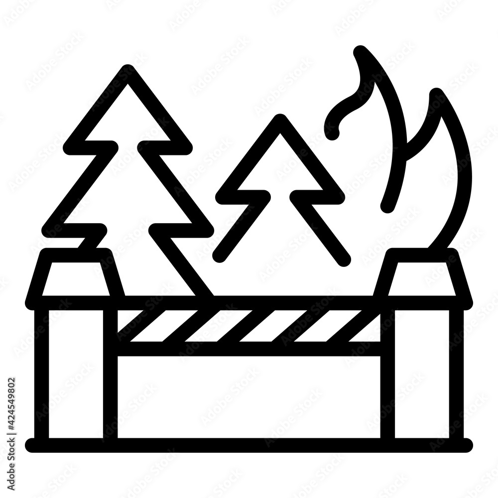Poster forest destruction icon. outline forest destruction vector icon for web design isolated on white bac