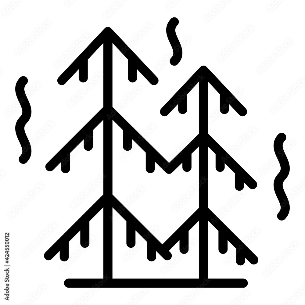 Aufkleber burned forest icon. outline burned forest vector icon for web design isolated on white background