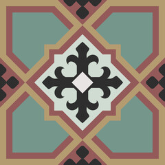 Encaustic vintage floor tile mosaic