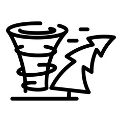 Hurricane forest icon. Outline hurricane forest vector icon for web design isolated on white background