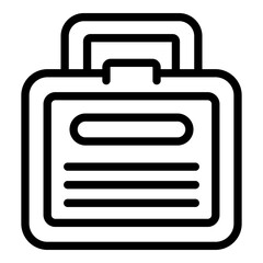 School food box icon. Outline school food box vector icon for web design isolated on white background