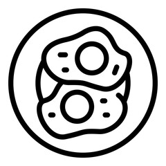 Eggs plate icon. Outline eggs plate vector icon for web design isolated on white background