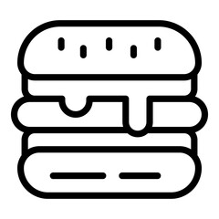 Hamburger icon. Outline hamburger vector icon for web design isolated on white background