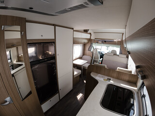 The interior of the camper van . View inside  - 424551635
