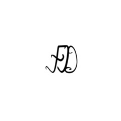FD initial handwriting logo for identity