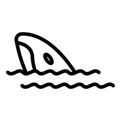 Whale icon. Outline Whale vector icon for web design isolated on white background