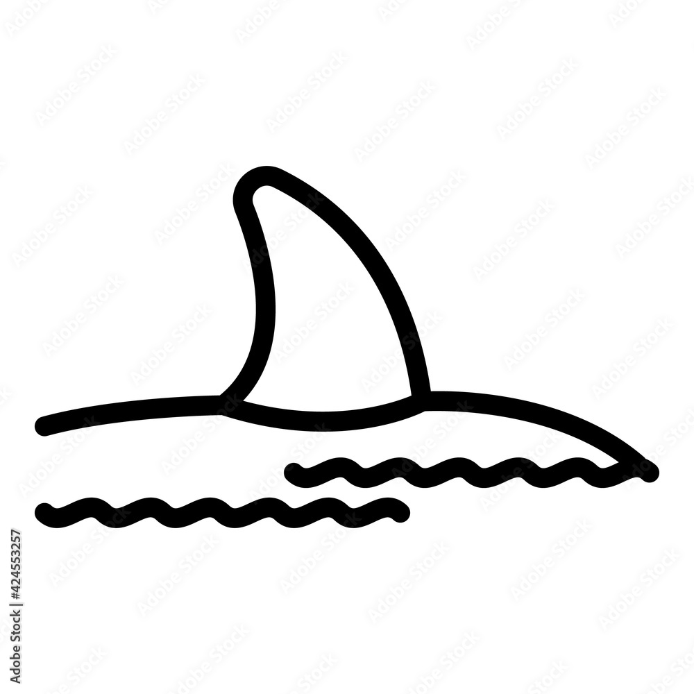Poster whale predator icon. outline whale predator vector icon for web design isolated on white background