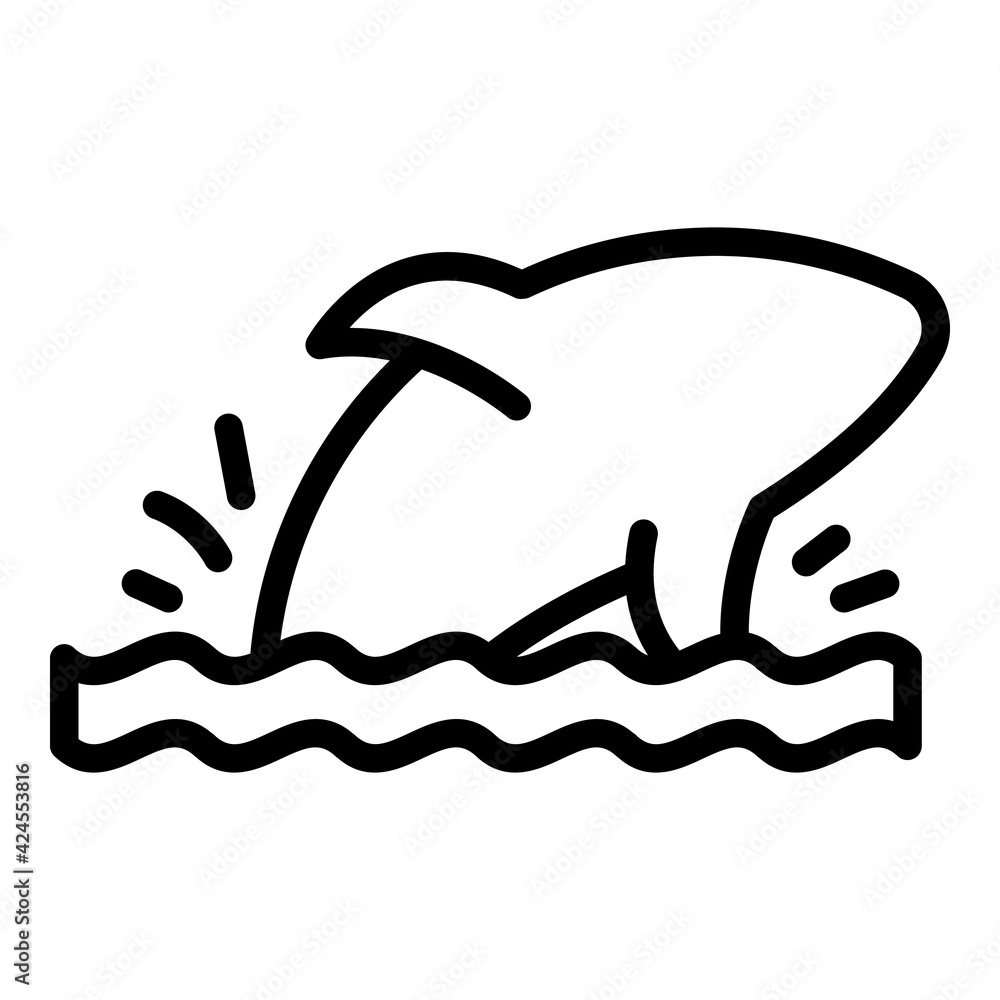 Poster dolphin predator icon. outline dolphin predator vector icon for web design isolated on white backgro