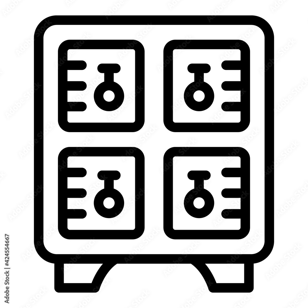 Poster aquapark locker icon. outline aquapark locker vector icon for web design isolated on white backgroun