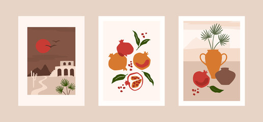 Collection of contemporary art prints. Modern vector design for wall art, posters, cards, t-shirts nd more