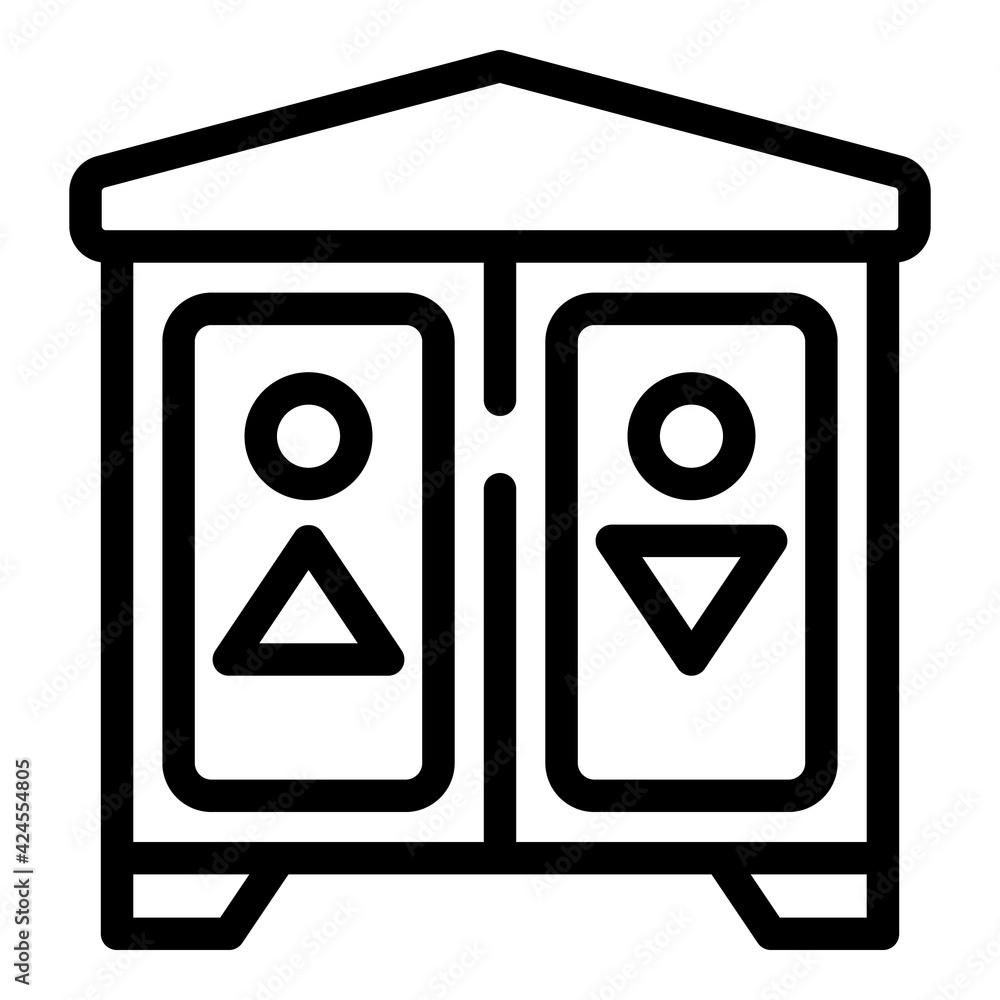 Poster wc room icon. outline wc room vector icon for web design isolated on white background