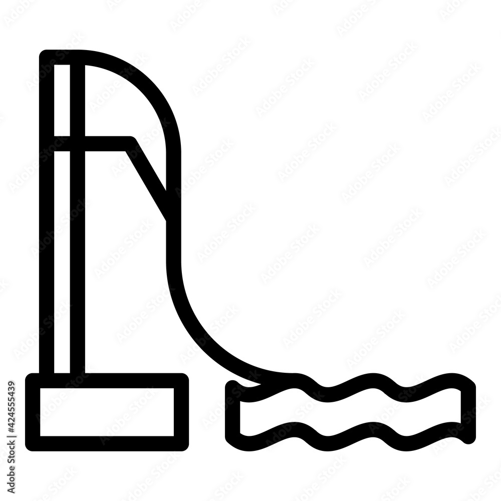 Poster aquapark slide icon. outline aquapark slide vector icon for web design isolated on white background