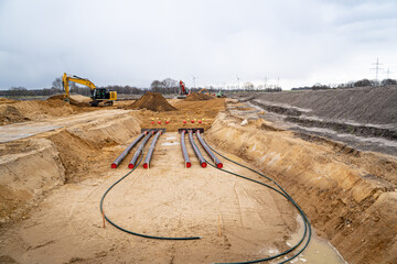Netzausbau - Verlegung von Erdkabeln, Symbolfoto.